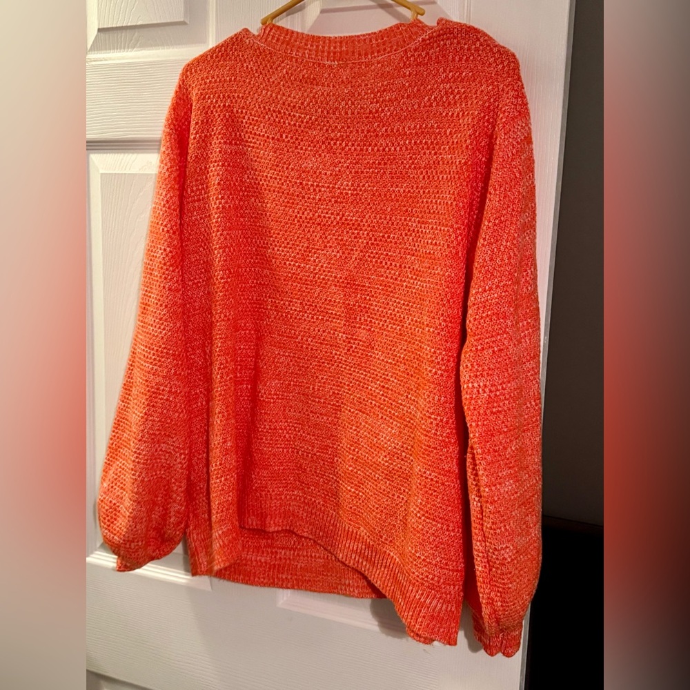 Zenana Outfitters Vibrant Orange Crew Neck Sweater - Picture 3 of 6
